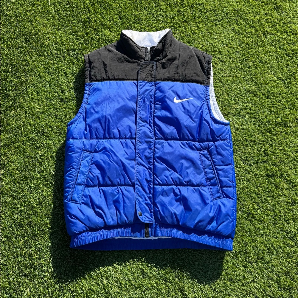Nike Blue and Black Puffer Vest